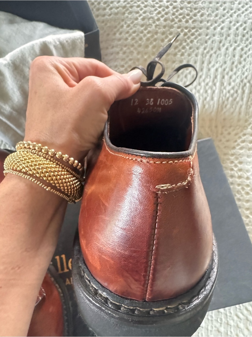 Allen Edmonds Badlands Derby 12 EEE Cognac Brown Leather Shoes USA Made - Picture 8 of 13